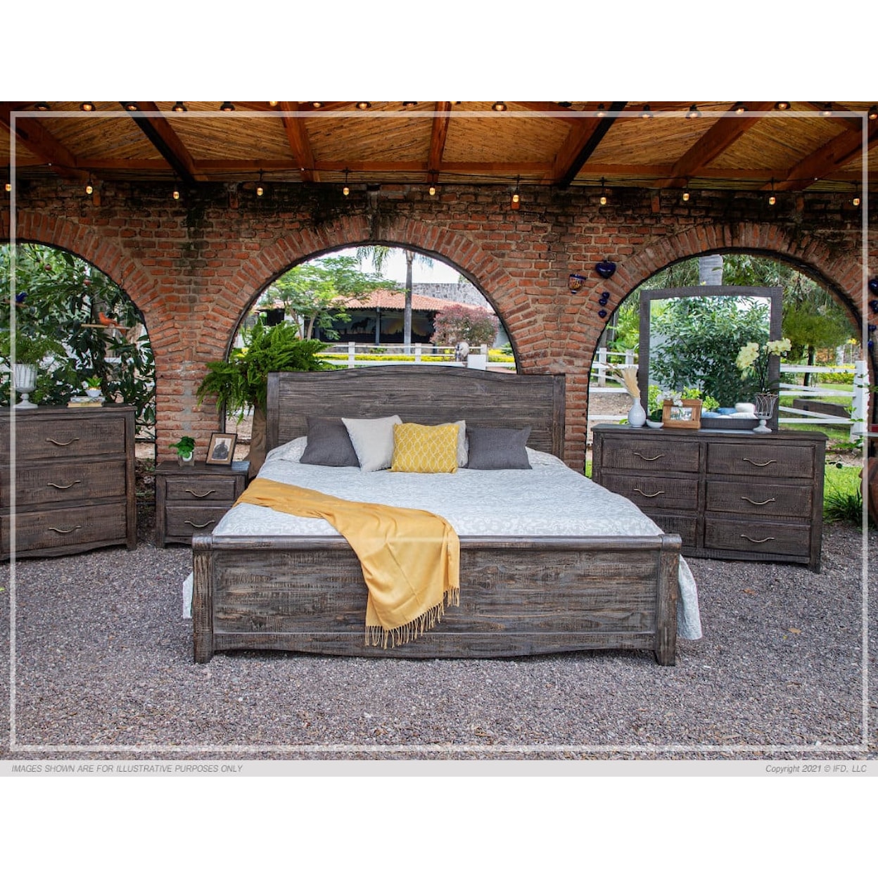 International Furniture Direct Nogales Bedroom Collection  Solid Pine 3-Drawer Bedroom Chest