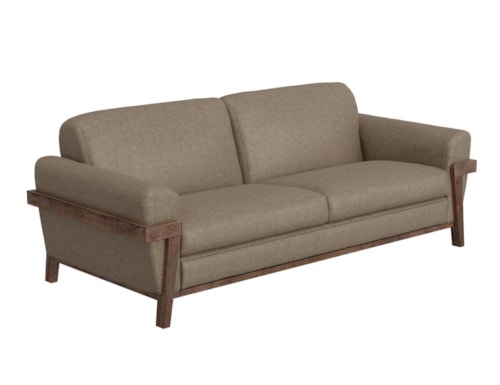 Rustic Sofa with Retro Rolled Arms