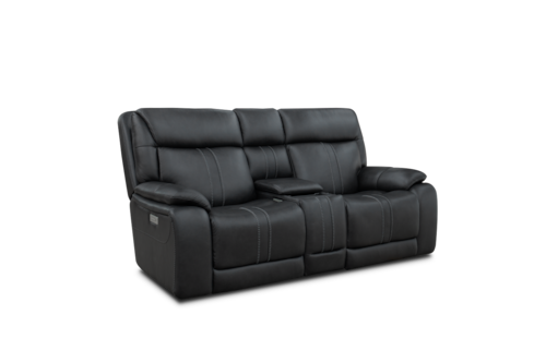 Casual Power Reclining Console Loveseat with Air Massage