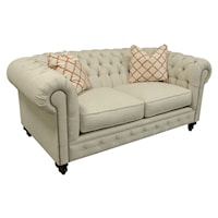 Traditional Loveseat with Chesterfield Style and Nailhead Trim