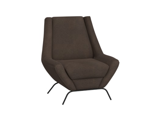 Contemporary Upholstered Accent Chair with Metal Base