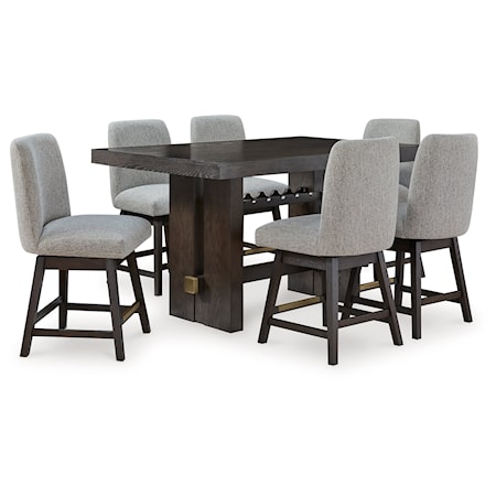 Counter Height Dining Table And 6 Barstools