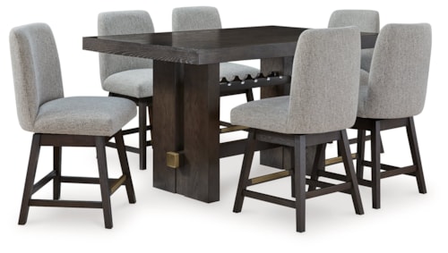 Counter Height Dining Table And 6 Barstools