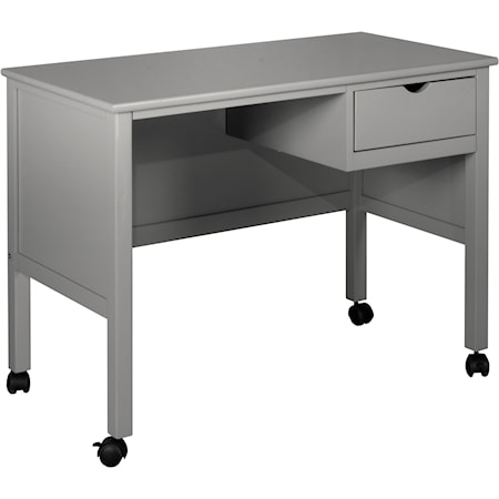 Casual 1-Drawer Desk with Wheels