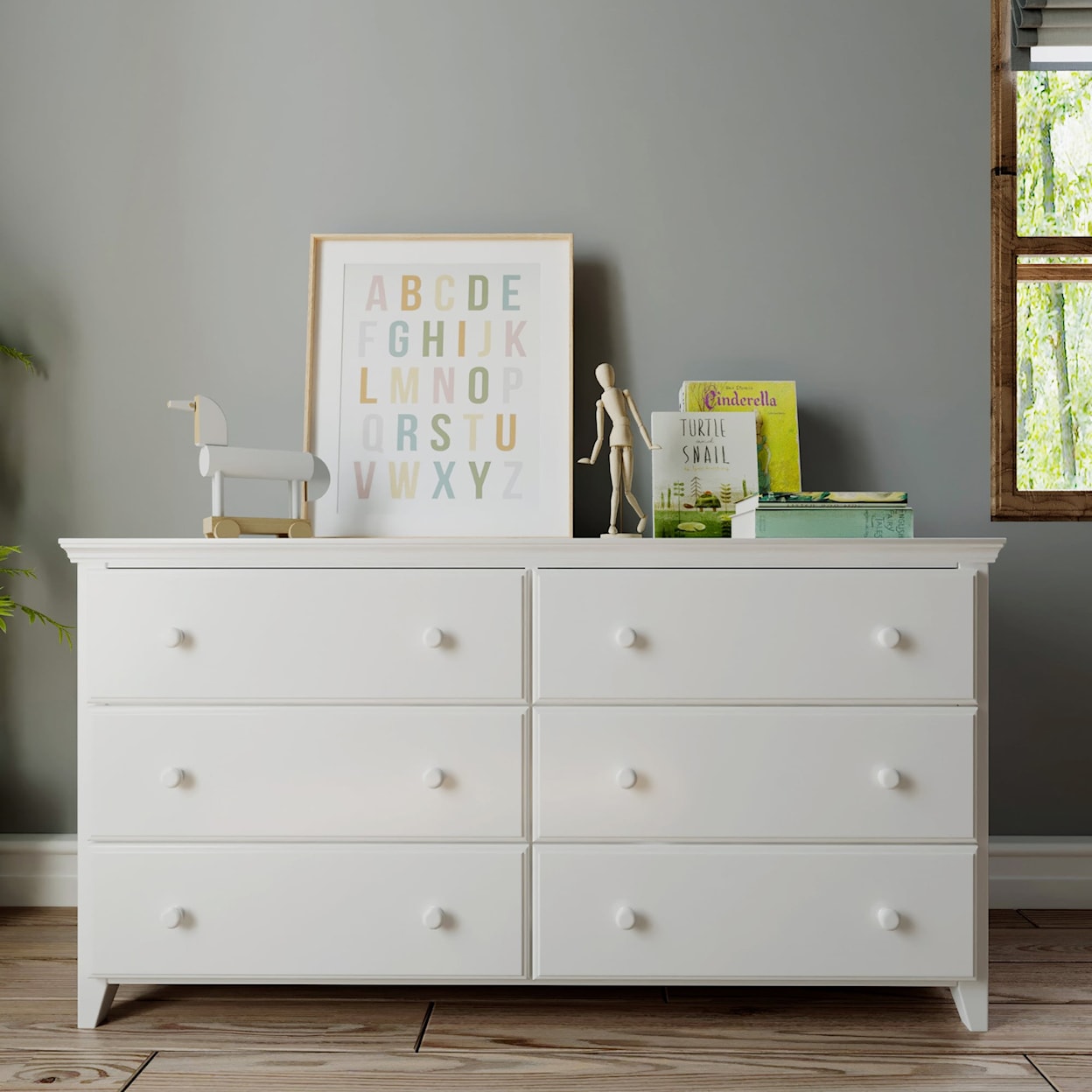 Jackpot Kids Storage Solutions Youth 6 Drawer Dresser in White