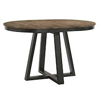 Transitional Round Counter Height Dining Table with Removable Leaf