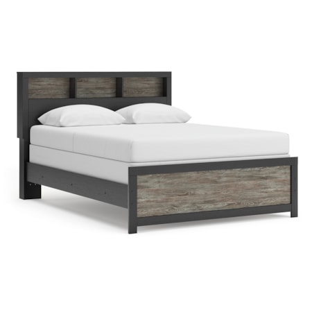 Queen Bookcase Panel Bed