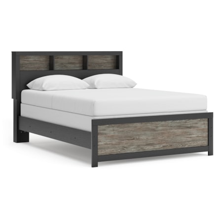 Queen Bookcase Panel Bed