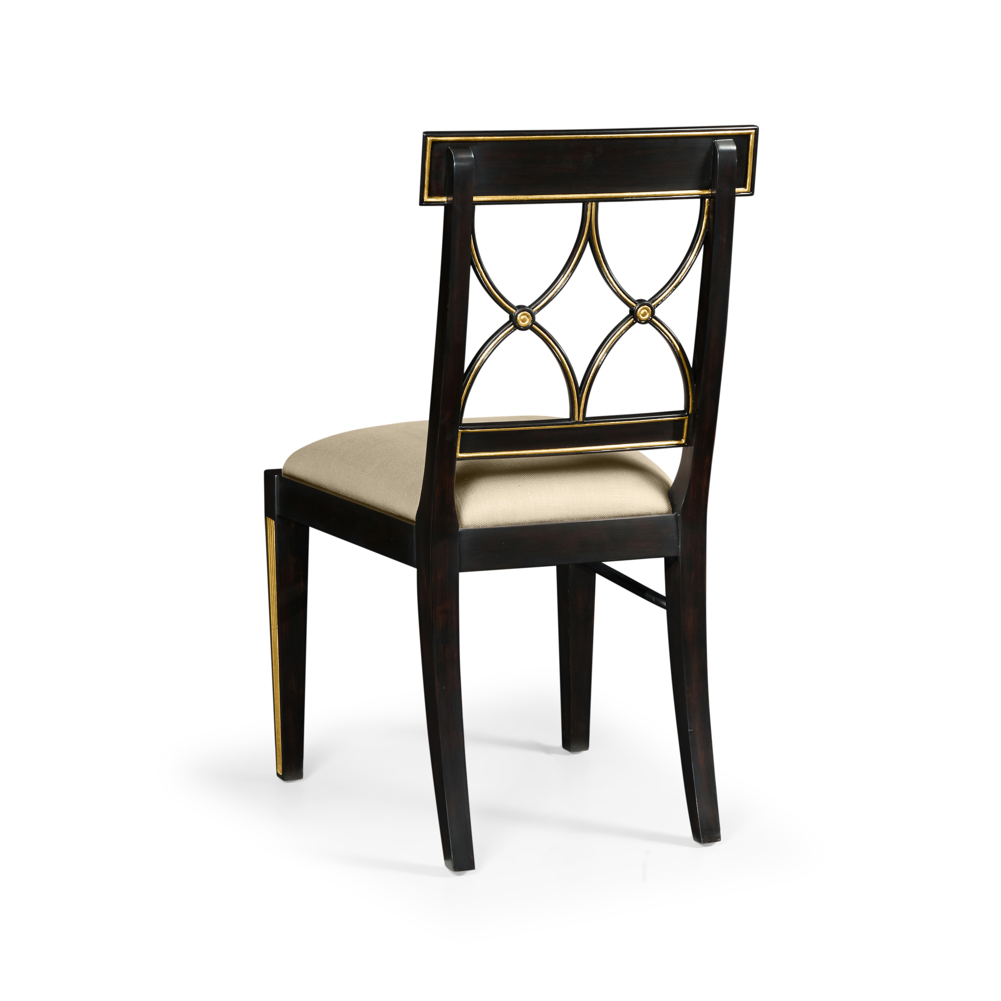 Jonathan Charles JC Traditional Regency Black Painted Curved Back Side Chair