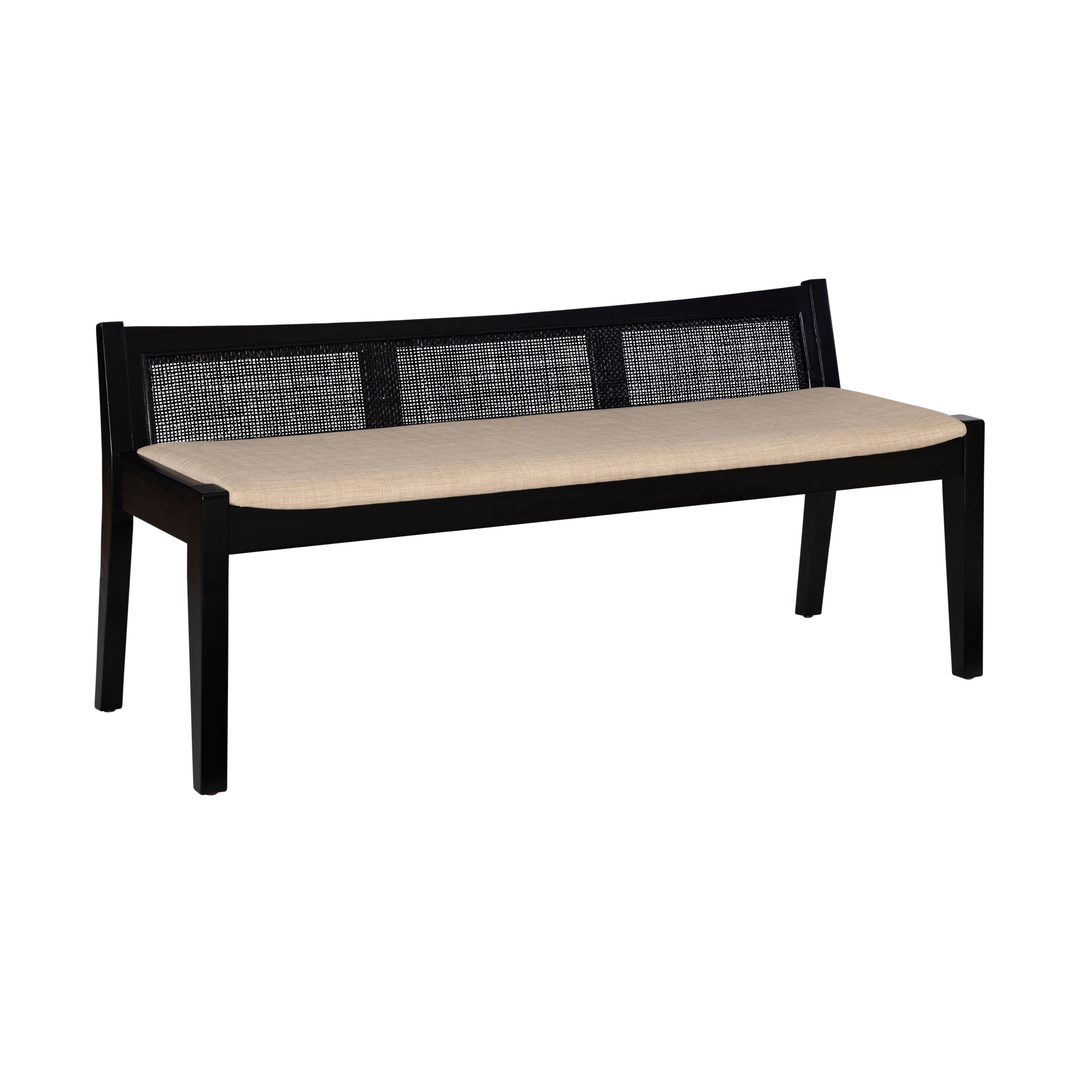 Powell Bauer Upholstered Cane Bench