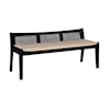 Powell Bauer Upholstered Cane Bench