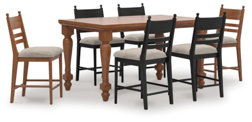 Counter Height Dining Table And 6 Barstools