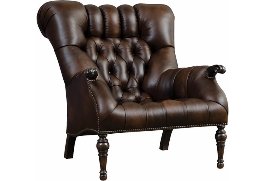 Stickley Leopold s Traditional Leather Accent Chair with Button Tufting Sprintz Furniture Uph Upholstered Chairs