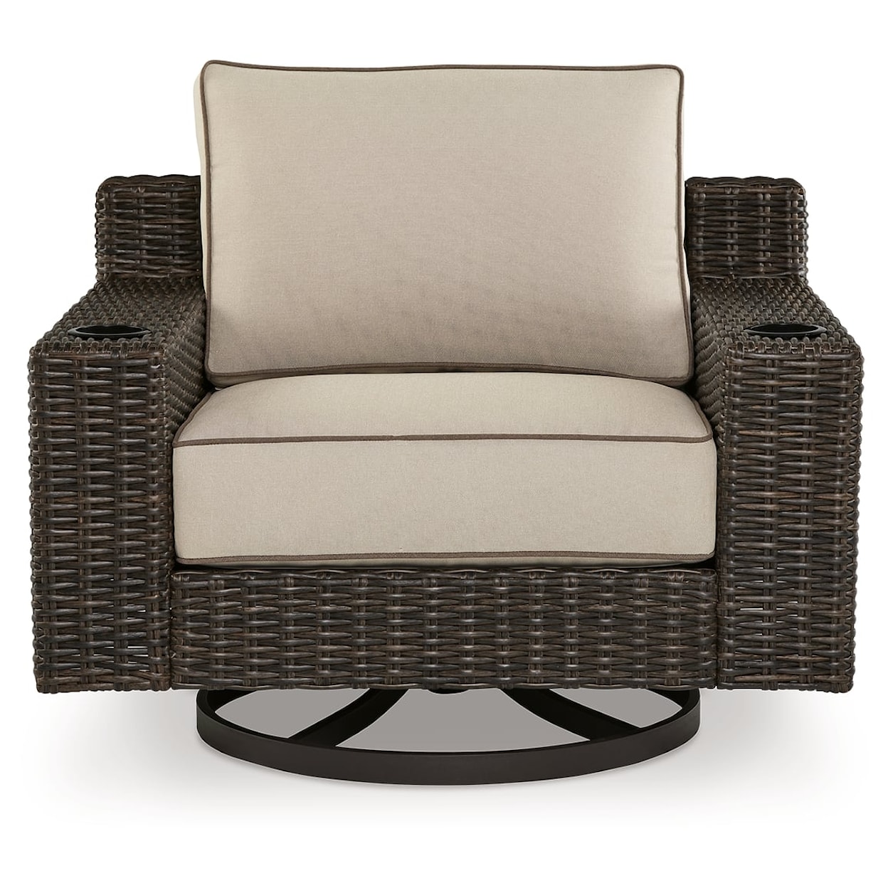 Ashley Furniture Signature Design Coastline Bay Outdoor Swivel Lounge With Cushion