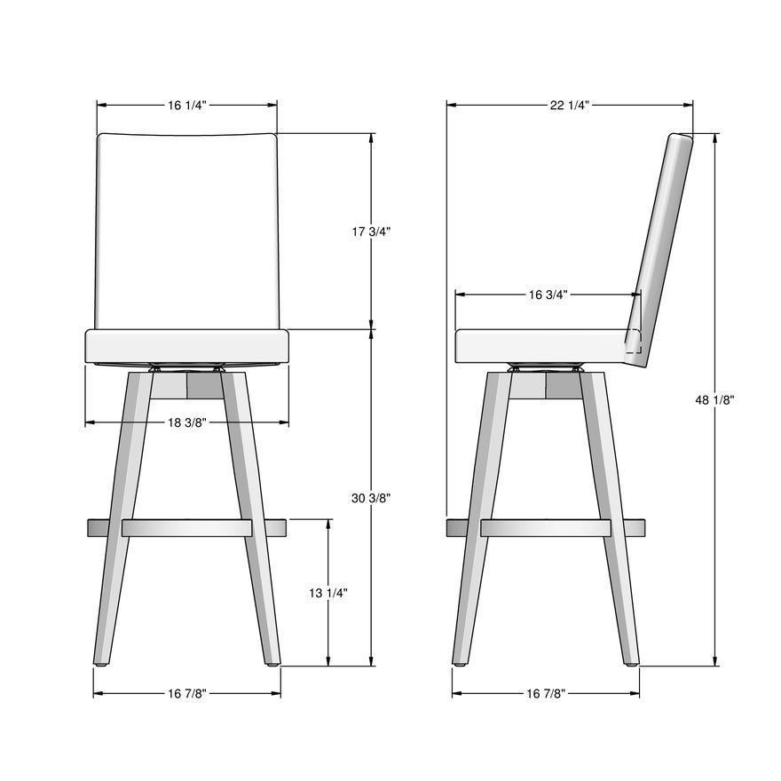 Upholstered Bar Height Swivel Stool