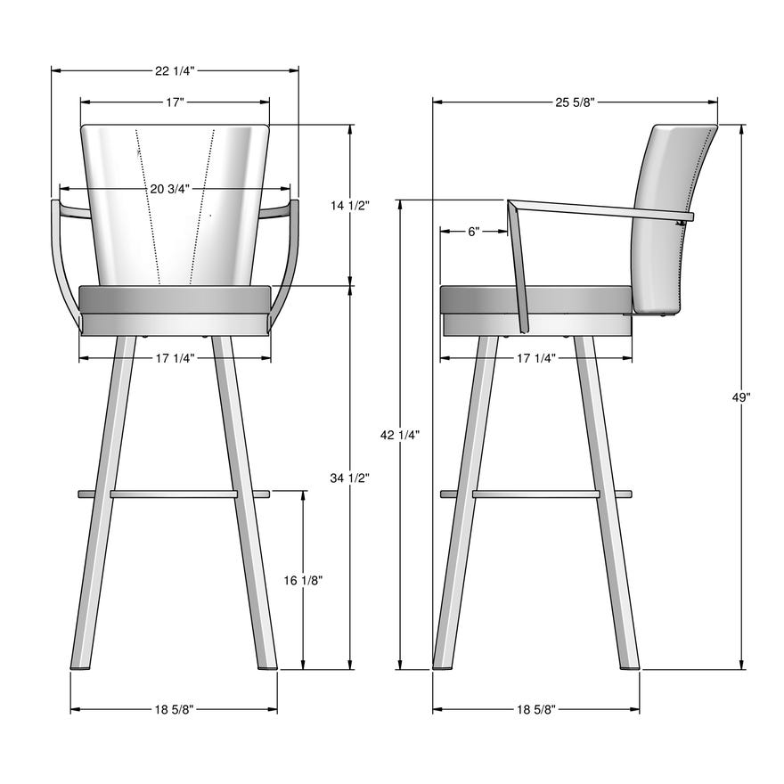 Upholstered Spectator Height Swivel Stool