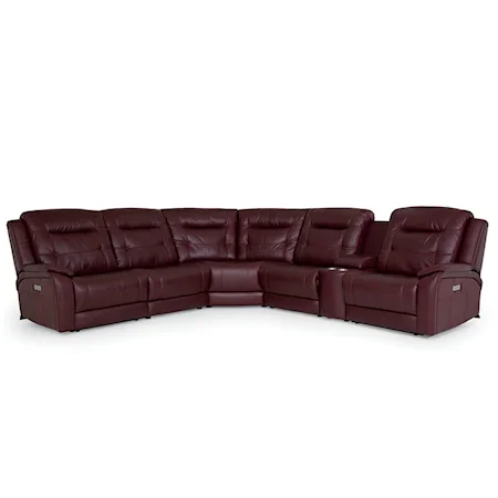 Valour Casual 6-Piece Power Reclining Sectional Sofa with Power Headrest and Lumbar