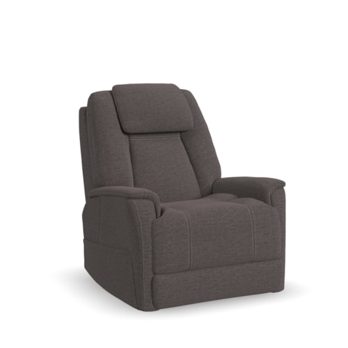 Transitional Power Rocking Recliner with Power Headrest, Power Lumbar, Heat & Air Massage