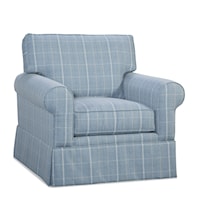 Transitional Swivel Chair with Slipcover