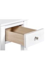 New Classic Noah Contemporary One Drawer End Table with Marble Top