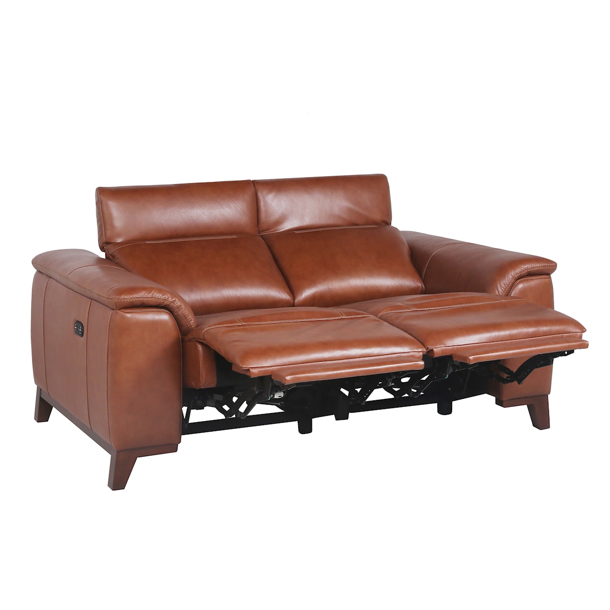 Prime Bergamo Dual-Power Leather Reclining Loveseat