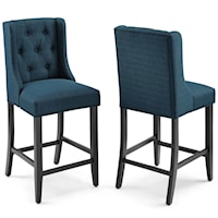 Counter Bar Stool Upholstered Fabric Set of 2