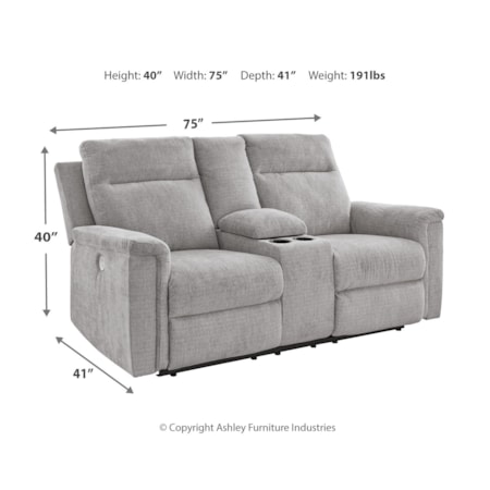 Dbl Rec Pwr Loveseat W/Console