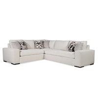 Transitional Three Piece Bench Seat L Sectional