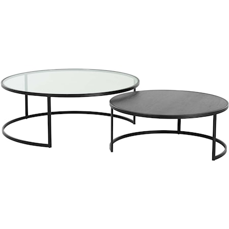 Contemporary Nesting Round Cocktail Table Set