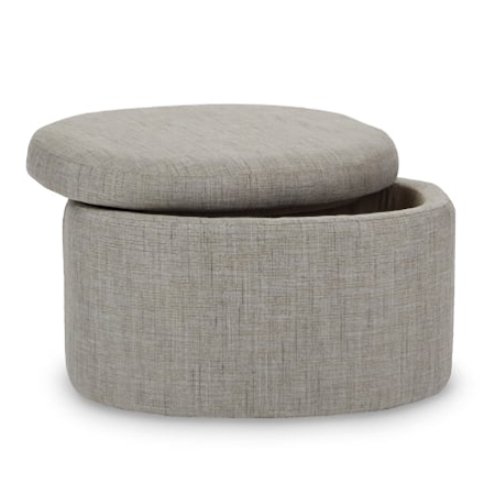 Upholstered Oval Storage Ottoman