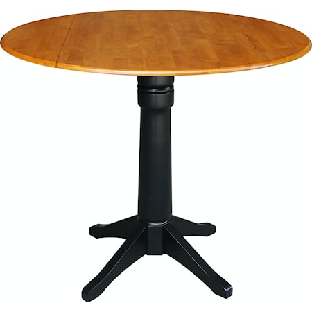 Transitional Round Dropleaf Pedestal Table