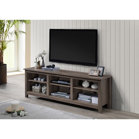 70 Inch TV Console with Shelves