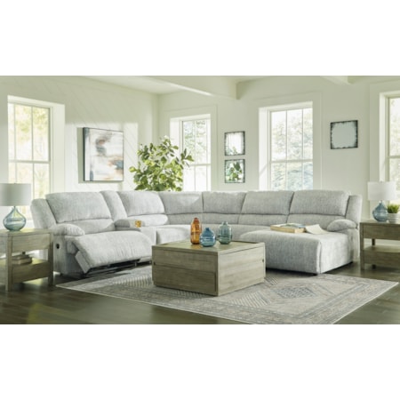 6-Piece Reclining Sectional with Chaise