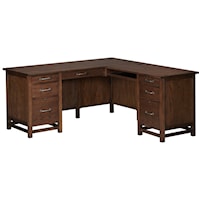 Transitional L-Shape 68" Desk with 44" Return