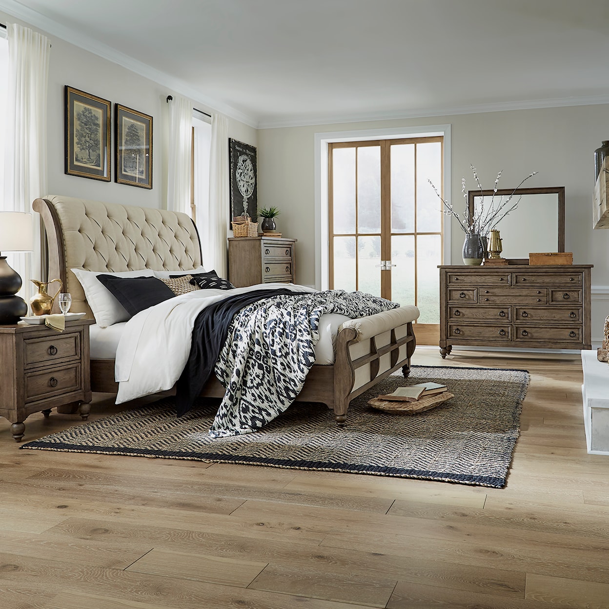 Liberty Furniture Americana Farmhouse Queen Sleigh Bedroom Group