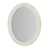 Casual Oval Mirror wit Beveled Edge and Textured Finish