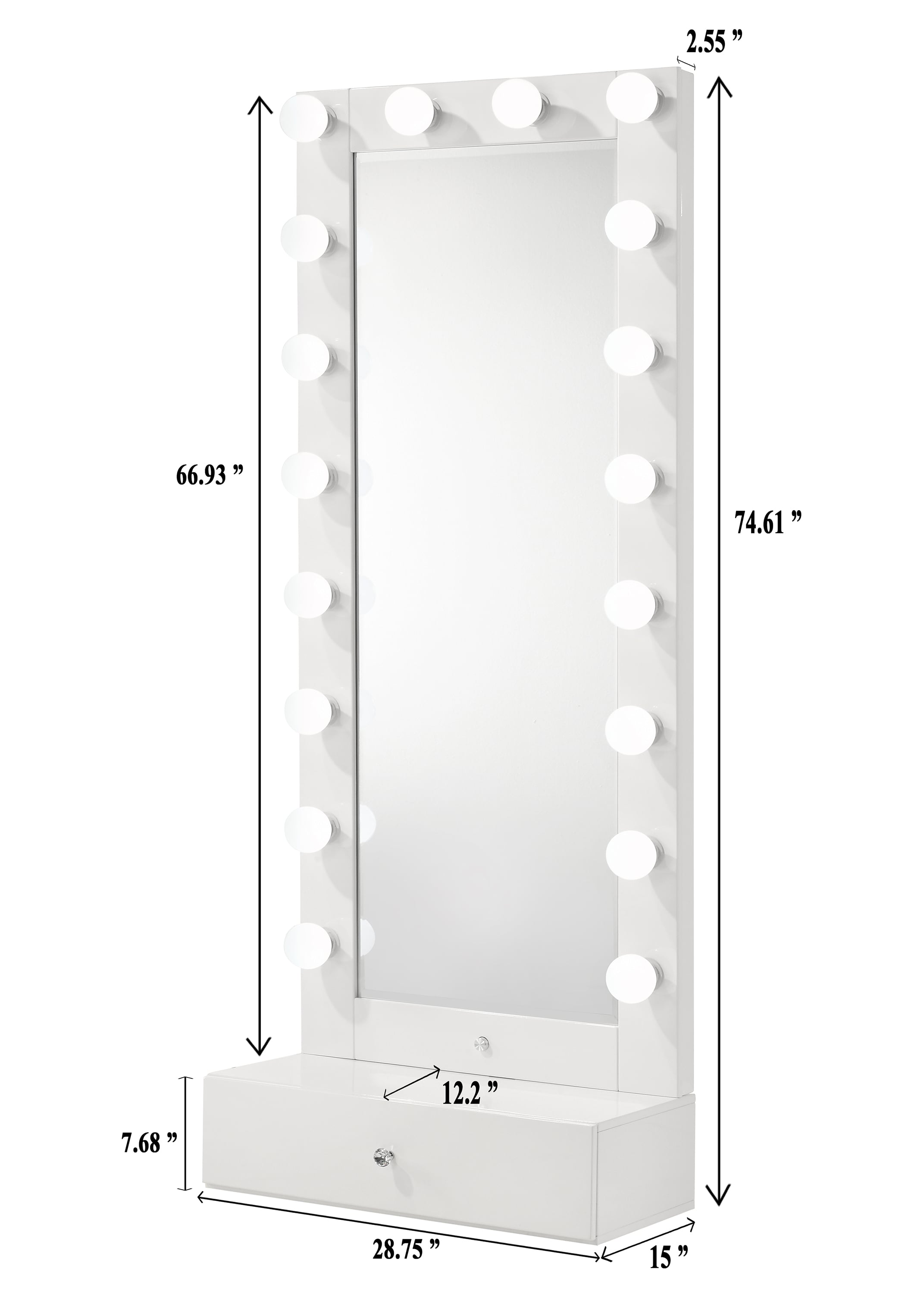 ホワイト・ウィッシュ　UR Amazon.com: FUWU HOME Distressed White Finish Round Mirror