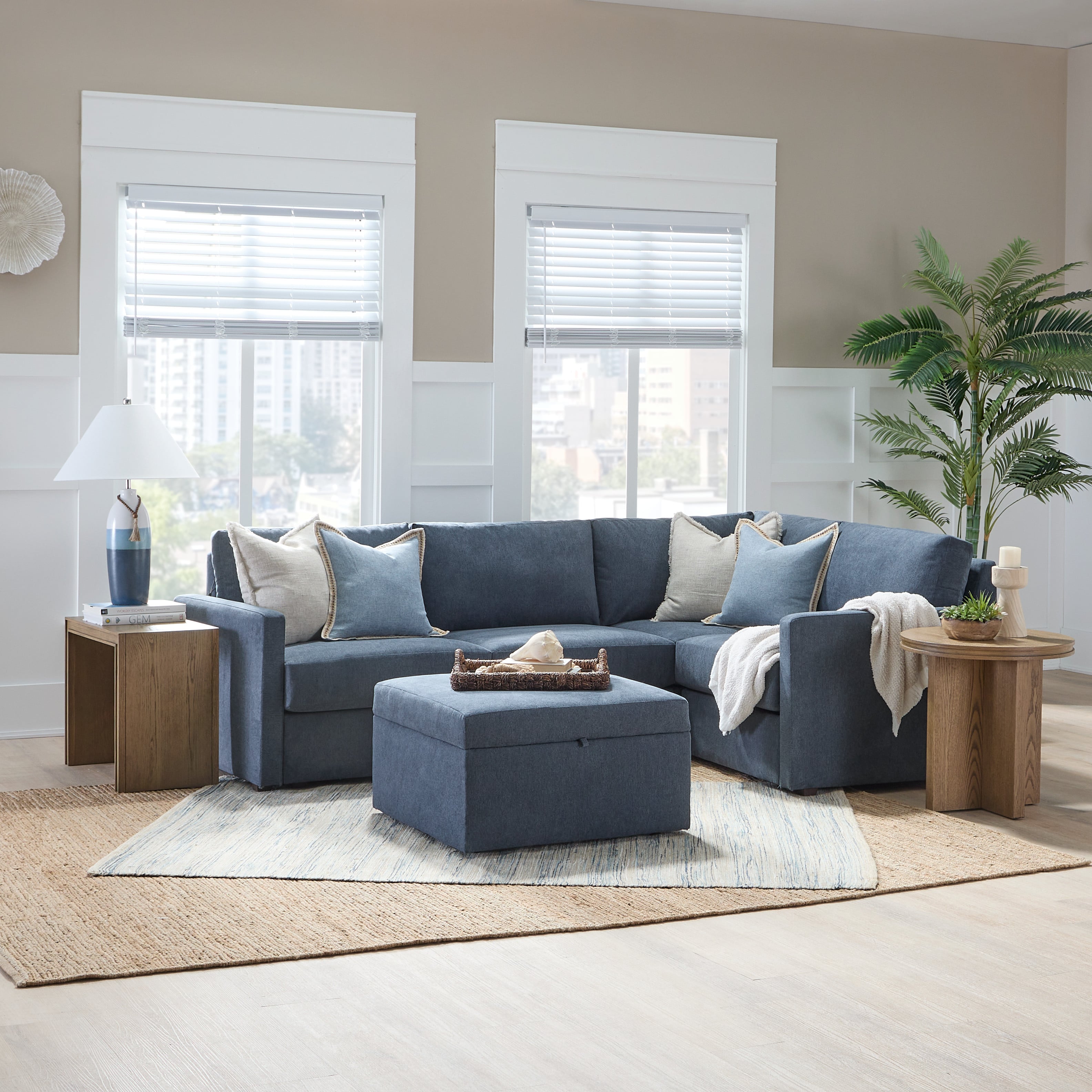 4-Piece Sectional Sofa with Storage Ottoman