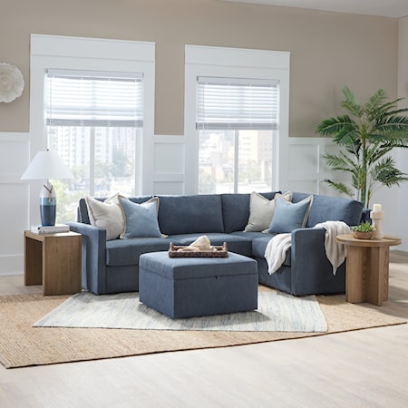 4-Piece Sectional Sofa with Storage Ottoman