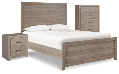 Full Panel Bed With Chest Of Drawers And Nightstand