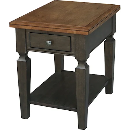 Rustic End Table with Drawer