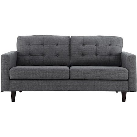 Empress Contemporary Upholstered Tufted Loveseat - Gray