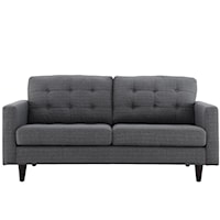 Empress Contemporary Upholstered Tufted Loveseat - Gray