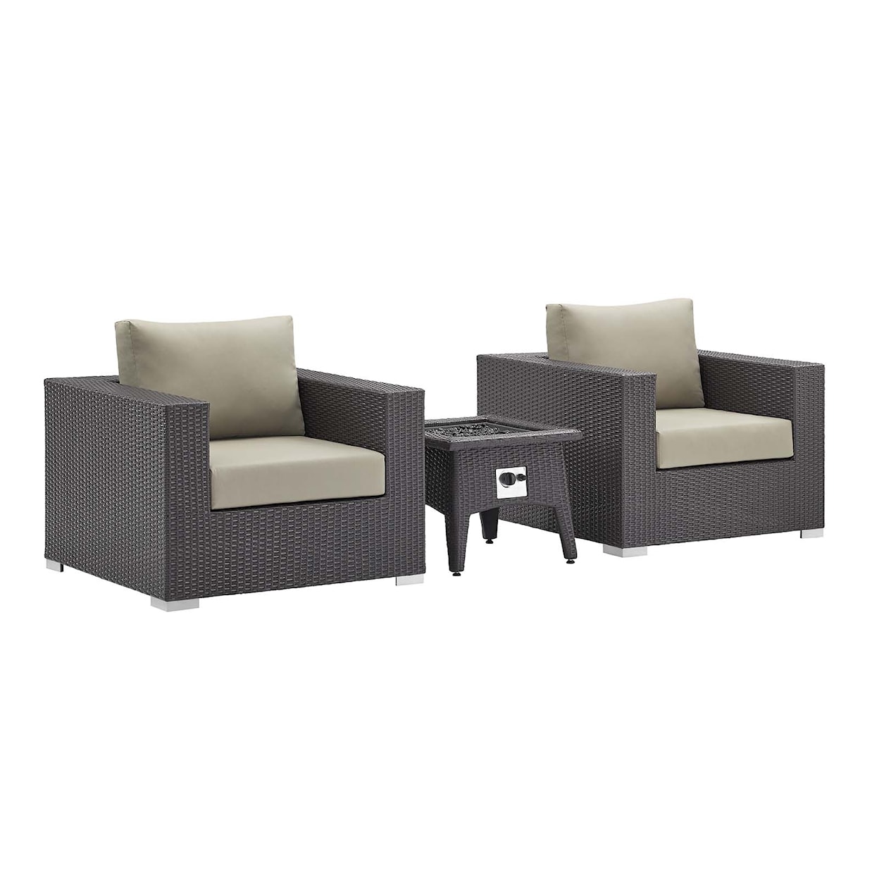 Modway Convene Outdoor 3 Piece with Fire Pit