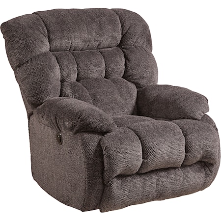 Casual Power Lay Flat Recliner with Pillow Arms