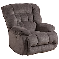 Casual Power Lay Flat Recliner with Pillow Arms