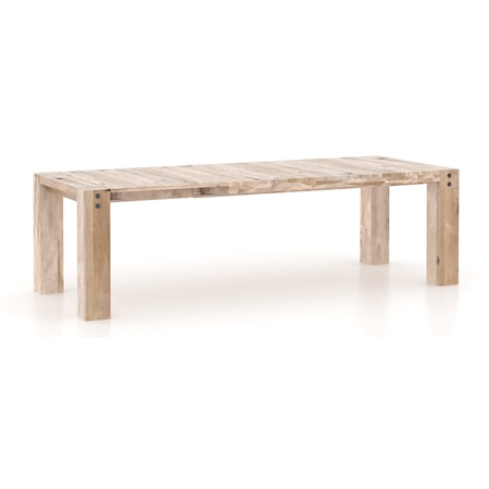 Industrial Rectangular Dining Table with Removable Leaf