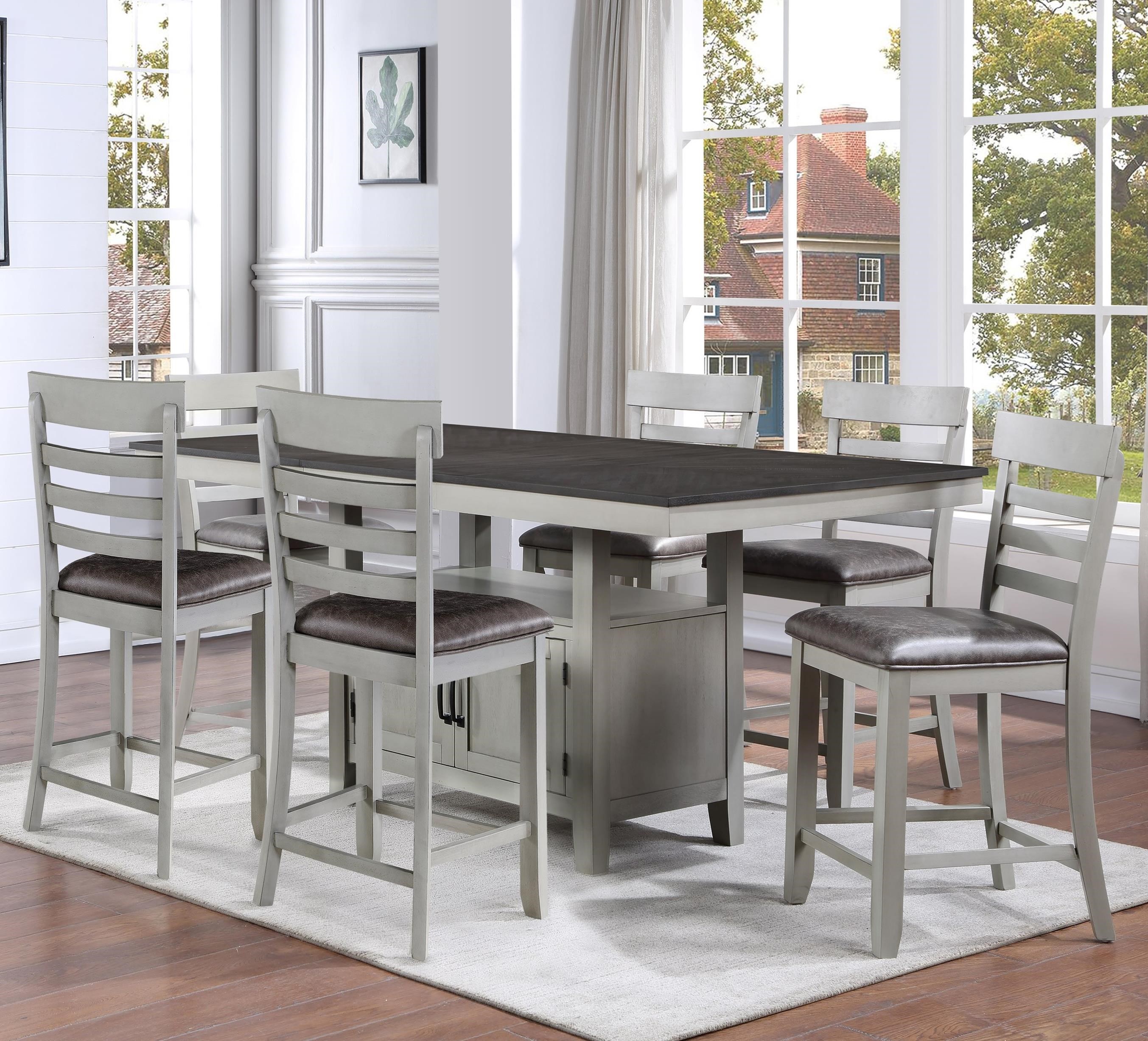 7 piece counter height best sale dining set with leaf