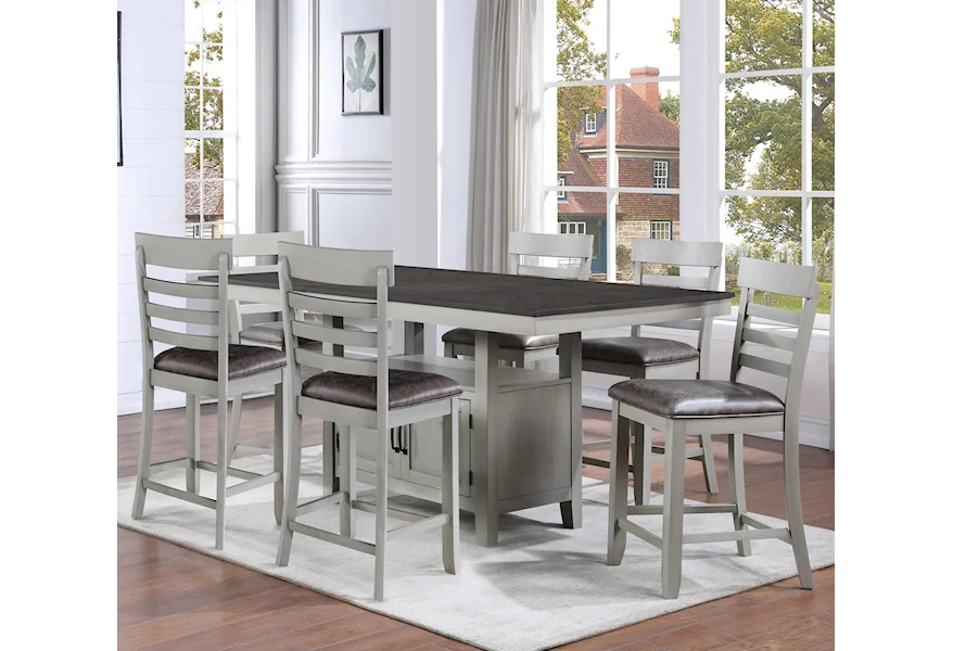 Hyland 7-Piece Counter Table Set by Steve Silver at Galleria Furniture, Inc.