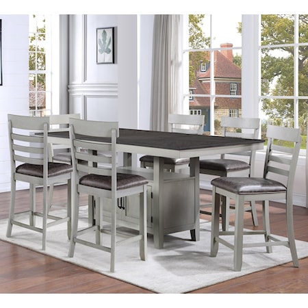 Henry Grey 7 Piece Counter Height Set